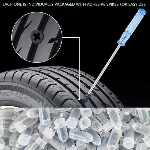 40 PCS Tire Plug Kit, Fast and Easy Vacuum Tire Repair Rubber Nail with Screwdriver for Car Motorcycle ATV Tires Puncture Repair (20 S+20 L+ Screw...
