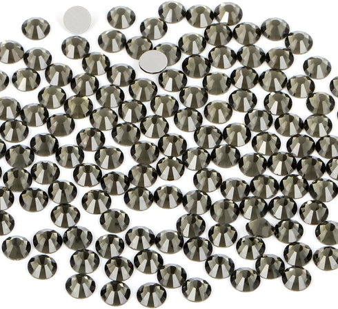 Glue Fix Crystal Flatback Rhinestones Glass Diamantes Gems for Crafting Nail Art Crafts Decorations Clothes Shoes 4.8mm (ss20 1440pcs, Black Diamo...