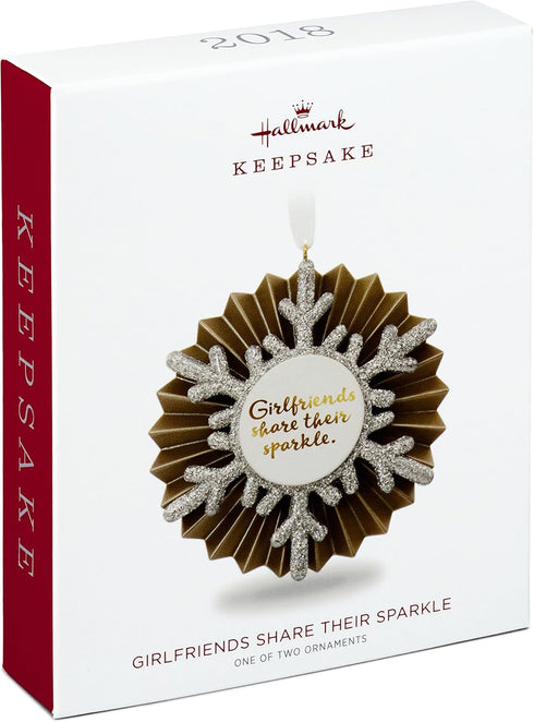 Hallmark Keepsake Christmas Ornament 2018 Year Dated, Girlfriends Share Their Sparkle, Set of 2...