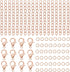 100pcs Alloy Lobster Clasps+100pcs Extension Chains with 100pcs Jump Rings Kit, Rose Gold Lobster Claw Clasps Open Jump Ring Tail Chain for Neckla...