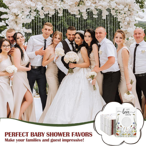 Fumete 50 Pcs Let Love Grow Seed Packets Wedding Favor for Guests Bulk Seed Envelope Kraft Bag with Window Flower Resealable Seed Storage Packets ...
