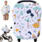Multi-use Carseat Canopy Cover - Breathable Breastfeeding Covers, Car Seat Covers for Babies, Stroller Canopy Cover (Cute Dinosaur)...