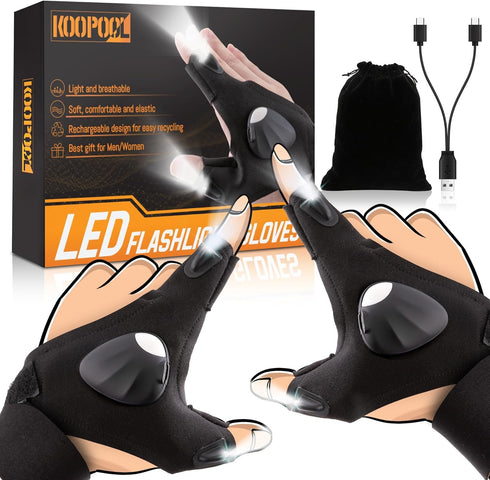 Father's Day Gifts for Dad Husband Boyfriend, 1st Father Day Gift Ideas from Kid Daughter Son Wife? Finger Lights for Men, LED Light Gloves, Recha...