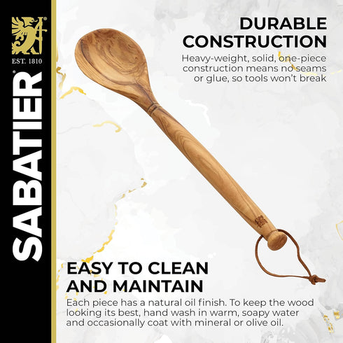 Sabatier Olivewood All-Purpose Spoon, Perfect for stirring, mixing, basting, or serving. 14-Inch...