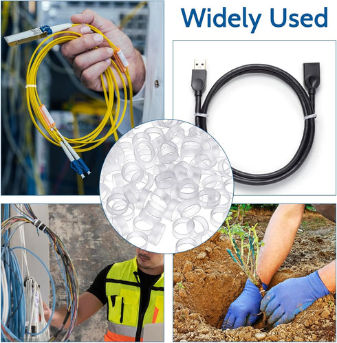 200 Pieces 0.5 Inch Small Elastic Silicone Rubber Bands Clear Strong Rubberbands Heavy Round Siliconebands for Wire Cord Cable Wrapping, Bundle...