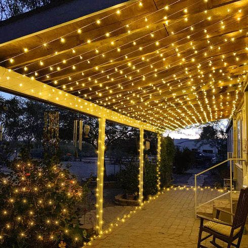 120 LED Christmas Lights Outdoor, 40ft Christmas String Lights 8 Modes Clear Wire, Plug in Waterproof Twinkle Fairy Lights for Indoor Bedroom Wedd...