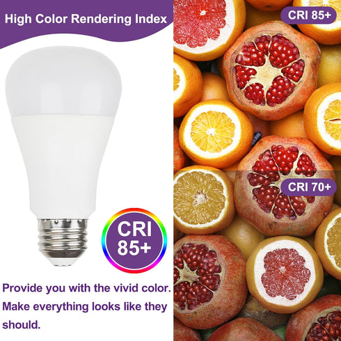LED Light Bulbs 100 Watt Equivalent A19 LED Bulbs Daylight 5000K, 15W 1600LM Super Bright, E26 Base, Energy Saving Lightbulbs for Living Room Bedr...