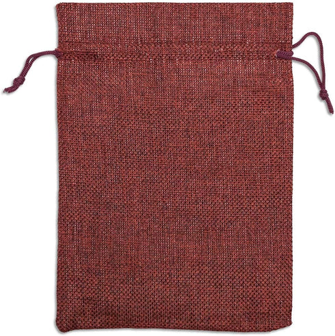 12-Pack 5.5x7.75 Natural Burlap Gift Bags w. Drawstring (Maroon Red, Medium) for Party Favors, Presents or DIY Craft by TheDisplayGuys...