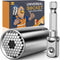 Gifts for Men Super Universal Socket - Tool Stocking Stuffers for Men 7-19mm Socket Wrench Set with Power Drill Adapter, Unique Christmas Birthday...