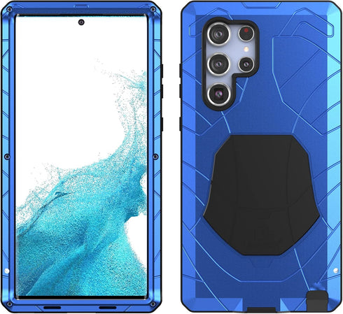 Foluu Galaxy S22 Ultra Case, Galaxy S22 Ultra Metal Phone Case, Aluminum Metal Shockproof Bumper Frame Case Soft Rubber Silicone Military Heavy Du...