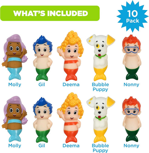 Nickelodeon Bubble Guppies 10 Piece Finger Puppet Set - Party Favors, Educational, Bath Toys, Floating Pool Toys, Beach Toys, Finger Toys, Playtim...
