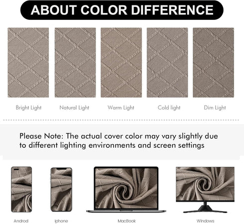Genina Waterproof Seat Covers for Dining Room Chairs Covers Dining Chair Cover Kitchen Chair Covers (Taupe, 4 Pcs)...