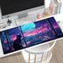 Cool Purple Kawaii Anime Moom Cat Desk Mat XXL Large Gaming Mouse Pad, Cute City Cats Desk Pad for Gamer Girl Women Office Desk Decor Mousepad, Co...