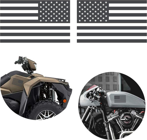 American Flag Sticker - Dark Gray - 5" x 3" (1 Pair) - Vinyl, Die Cut American Flag Decal - Best for Car Decals, Car Stickers, Truck Decals, Truck...