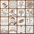 Sun Moon Stars Stencils Set (16 Designs, 6x6 in) | 16pcs Reusable Outer Space Stencils | Astronaut Universe Galaxy Planets Theme Drawing Templates...
