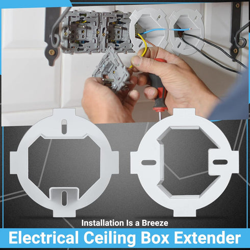 4 Pcs Round Electrical Box Extender Ceiling Box Extender 4.35 Inch x 1.5 Inch Plastic Ceiling Outlet Light Box Extender for 3.5 Inch 4 Inch Round ...