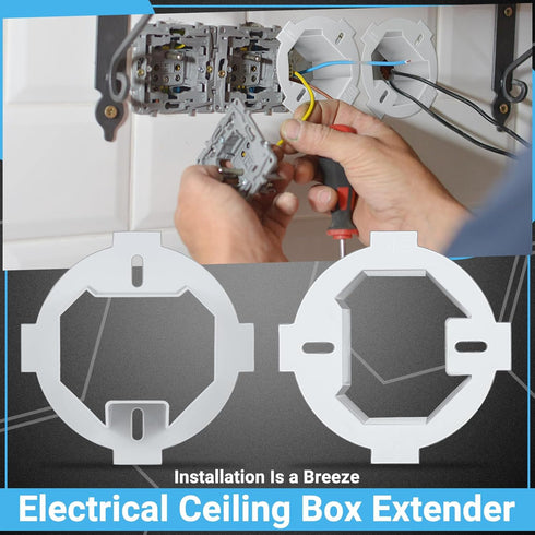 2 Pcs Round Electrical Box Extender Ceiling Box Extender 4.35 Inch x 1.5 Inch Plastic Ceiling Outlet Light Box Extender for 3.5 Inch 4 Inch Round ...