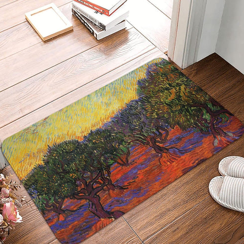 Van Gogh Painting Tree Bath Rugs Mats Oil Painting Art Door Mat Outdoor Doormat Non Slip Absorbent Bathroom Floor Mat Carpet for Home Kitchen Entr...