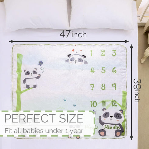 InnoBeta Baby Monthly Milestone Blanket, Flannel Plush Newborn Infant Photo Blanket, for Pictures Photography for Newborn Boys & Girls New Mom Gif...