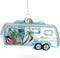 Silver Camper Trailer Glass Christmas Ornament...