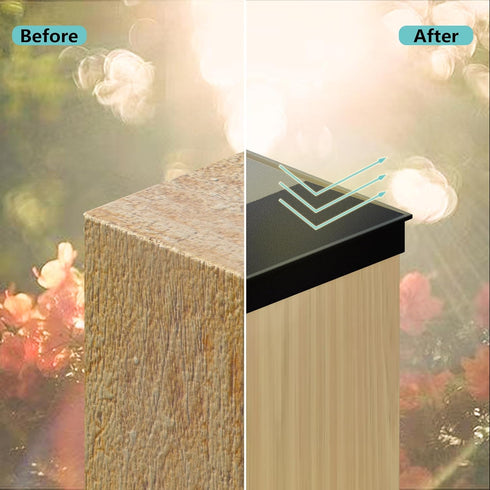 6X6 Post Caps for 5.5inx5.5in Wood Fence Post, Water-Proof UV-Proof Durable PP Plastic Decking Post Top Cap Cover with Mounting Screws, 4 Pcs, Bla...