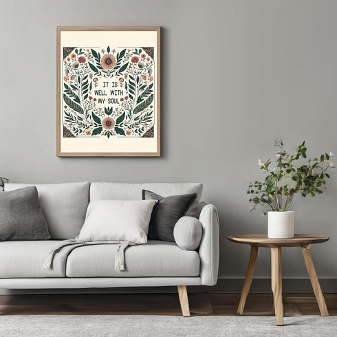 Posterizer 1 pcs-it is well with my soul-Plants trendy art-Floral & Botanical Art-GIft for Men Women Teens-Decor for Home & Office- unframed wall ...