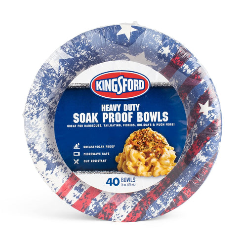 Kingsford Heavy Duty Soak Proof Paper Bowls, 16 oz - 40 Count Paper Bowls for Barbecues, Picnics & Holidays Microwave Safe Disposable Bowls | Amer...