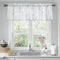 FMFUNCTEX Foil Silver Branch White Sheer Valance Curtain for Living Room Window 18 Inches Long Light Filtering Valance Curtain for Bathroom Kitche...