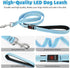 HIGO Rechargeable LED Dog Leash - 42.7" Reflective Light Up Dog Lead, High Visibility Glowing Safety Leash Light for Night Walking (Blue)...
