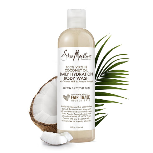 SheaMoisture 100% virgin coconut oil daily hydration bubble bath & body wash, 13 Fluid Ounce...