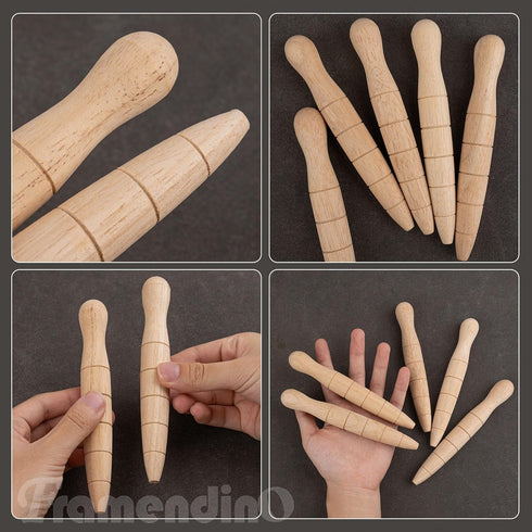 Framendino, 5 Pack Wooden Plant Dibber Wood Garden Dibber Sow Dibber Seedling Gardeners Planting Tools Planting Dibble for Seed Plants...