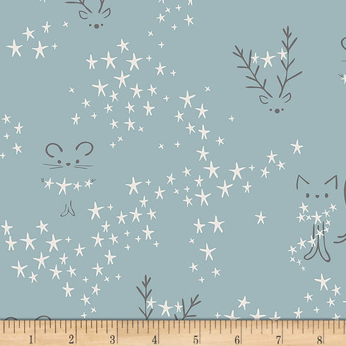 Art Gallery Fabrics Art Gallery Little Town Starbright Fog Fabric, Blue...
