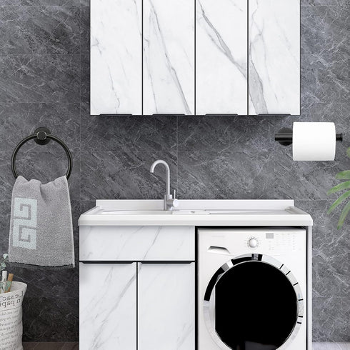 NearMoon 2 Pieces Bathroom Hardware Accessories, Towel Ring and Toilet Paper Holder- Stainless Steel Bathroom Towel Hanger and Hand Towel Holder, ...