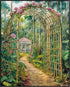 Posterizer 1 pcs-watercolor painting style-tranquil floral village backyard 2-Collectibles & Fine Art-Landscape & Nature Art- Gift for Men Women E...