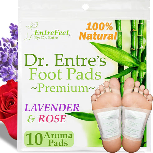 Dr. Entre's Foot Pads: Premium Foot Pads to Feel Better, Sleep Better & Relieve Stress | Effective Organic Lavender & Rose Foot Patches | 10 Pack...