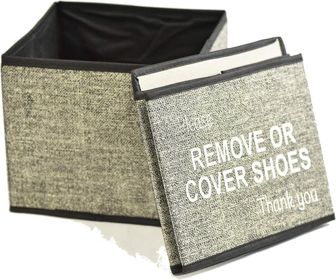 G & F Products Shoe Covers Box, Foldable Collapsible Shoe Covers Holder Bootie Box holds up to 100 Disposable Shoe for Realtors and Open House als...