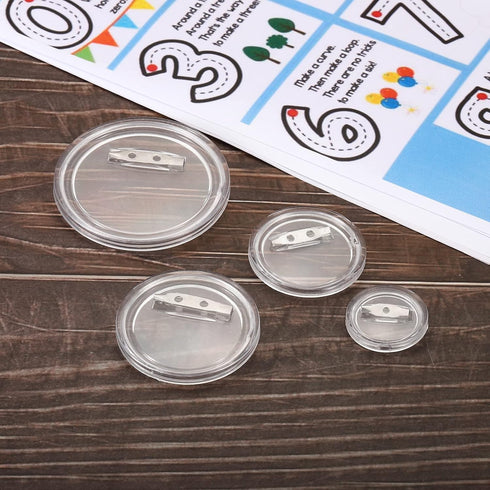 PATIKIL 0.98inch Acrylic Button Pin Badge, 20 Set Round Pin Blank Buttons Badges Kit for Craft Supplies, DIY Badges, Clear...