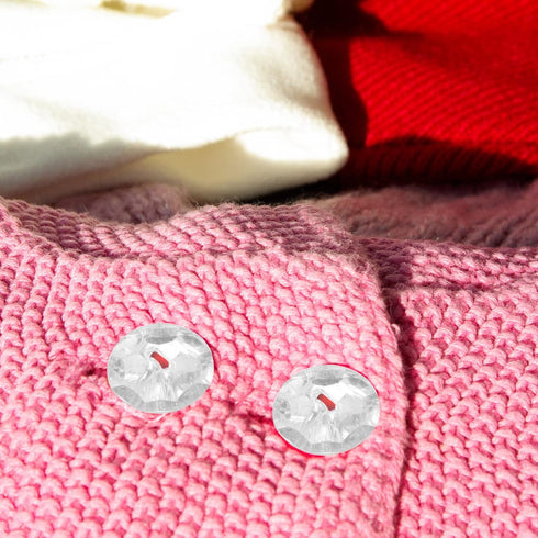 Kisangel Rhinestone Buttons 100pcs Acrylic Crystal Button Rhinestone Sewing Fastening Button 2 Holes Crafts Button Replacemnet for Scrapbooking Sh...