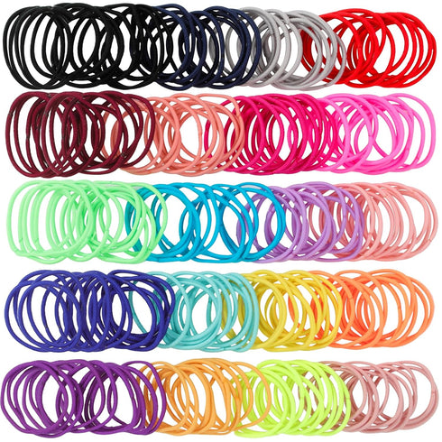 Baby Hair Ties for Girls - 200Pcs Small 1" Elastic Toddler Hair Ties Ponytail Holders Hair Tie for Baby Girls Infants Kids Hair Accessories (Color...