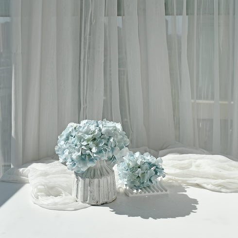 ONLY ART Blue Silk Hydrangea Flower Heads 10 Pcs with Removable Stems 12.5" Faux Flowers for Home, Wedding & Event Décor...