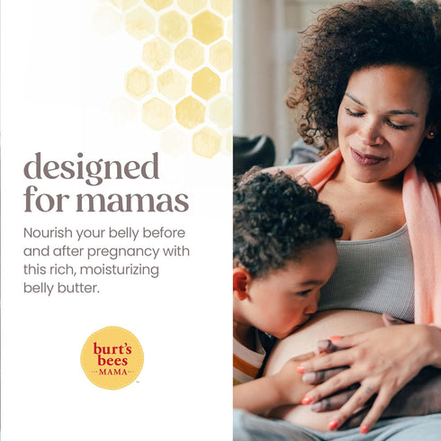 Burt's Bees Mama Belly Butter, Stretch Mark Cream for Pregnancy Massages Body & Reduces Scar Appearance, Prenatal & Postnatal Tummy Skin Care, She...