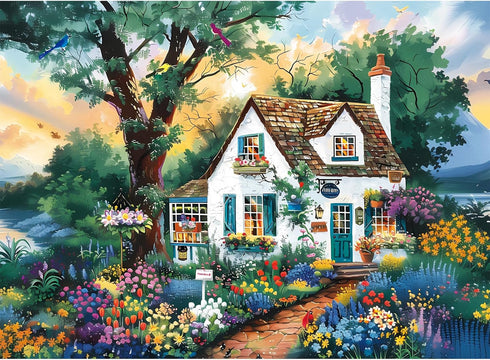 500 Pieces Jigsaw Puzzles for Adults–Spring Garden Patio Puzzle for Adults Children Elderly–Recycled Paper Puzzle 500 Pieces–Glossy, Sturdy Pieces...