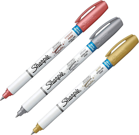 SHARPIE Paint Marker, 3-Count, Metallic Assorted, 3 count...