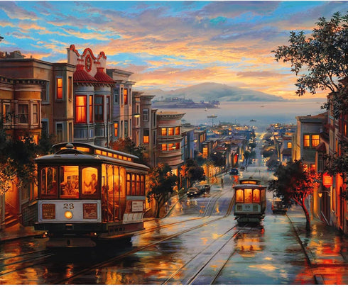 51buyoutgo City Landscape Cross Stitch Kits, 11 ct Easy Funny Preprinted Pre Printed Counted Stamped Cross Stitch Kits for Beginners Adults, 11ct ...