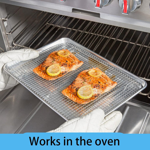 Cooling Rack, Oven Safe, 15 x 10 inches Baking Rack for Oven Cooking, Stainless Steel Wire Rack for Baking...