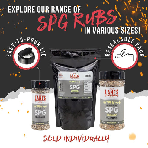 Lane's SPG Seasoning & Rub, All-Natural Coarse Ground Salt Pepper Garlic Seasoning for Any Types of Dishes, Classic Bold Flavor, No MSG, No Preser...