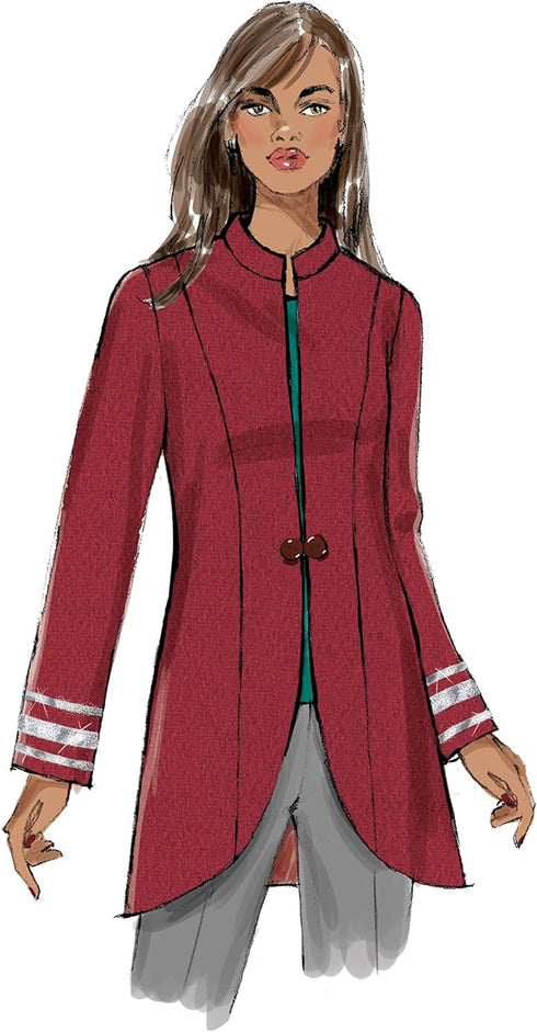 Butterick Patterns Women's Open and Button Closure Jacket Sewing Patterns, 14-16-18-20-22, White...