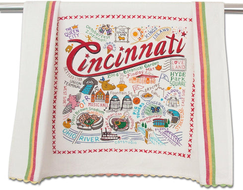 Catstudio Cincinnati Dish Towel, U.S. City Souvenir Kitchen and Hand Towel, Perfect Tea Towels for Cincinnati Lovers, Travel Souvenir, Housewarmin...
