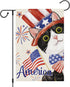 4th of July Patriotic Black Cat Garden Flag 12x18 Inch Double Sided, America Independence Day Flag Memorial Day Firework Yard Banner for Outdoor H...