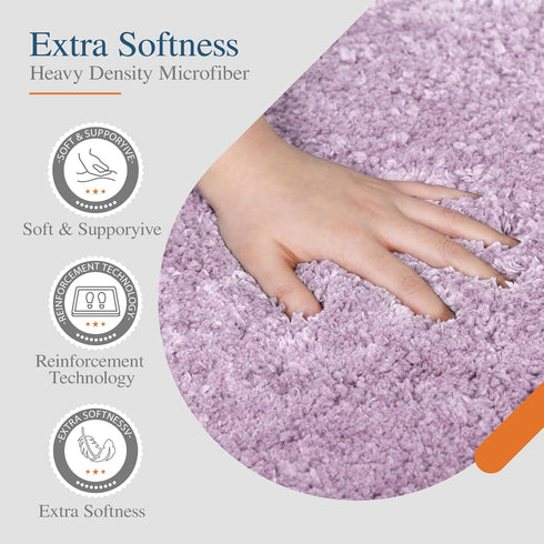 Walensee Bathroom Rug Non Slip Bath Mat for Bathroom (16 x 24, Lavender) Water Absorbent Soft Microfiber Shaggy Bathroom Mat Machine Washable Bath...